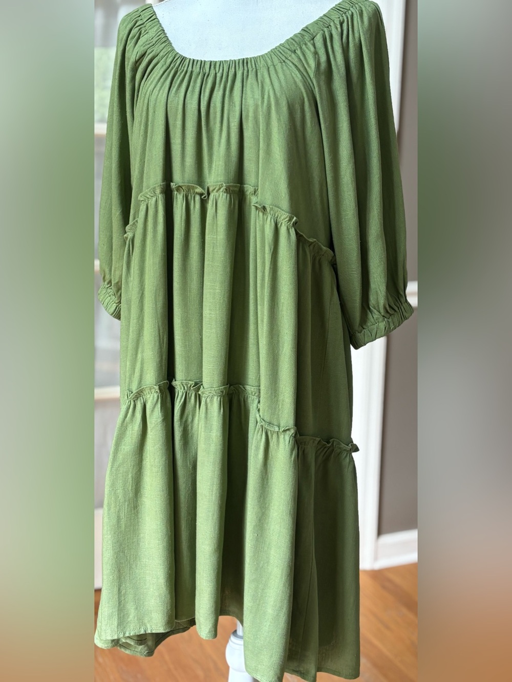 Flowy Olive Green Maxi Dress - Relaxed Tiered Silhouette